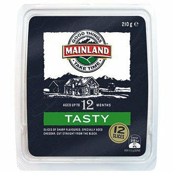 Mainland Cheese Slices Tasty Natural 210g