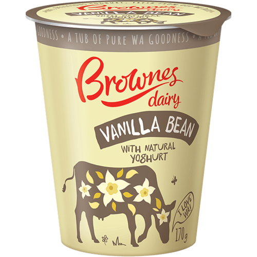 Brownes Yoghurt Thick & Creamy Natural Vanilla Bean 170g