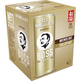 Boss Coffee Drink Iced Vanilla Latte 4 pk