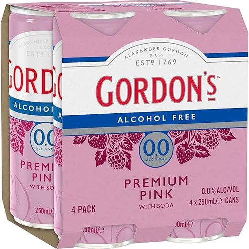 Gordon's Pink Gin & Soda Non-Alcoholic 250ml 4 pk