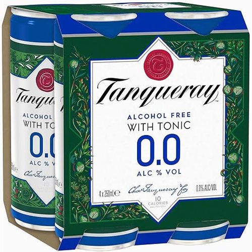 Tanqueray Gin & Tonic Non-Alcoholic 250ml 4pk