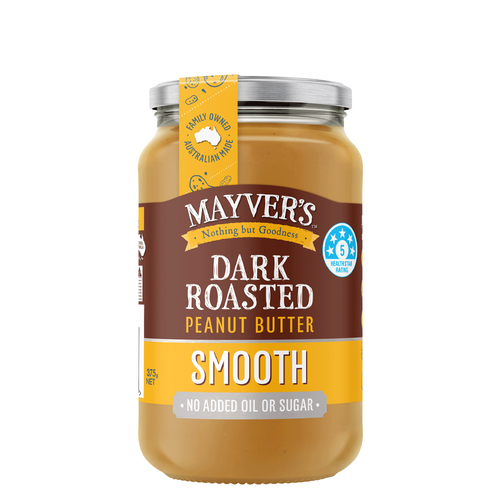 Mayvers Dark Roasted Smooth Peanut Butter 375g