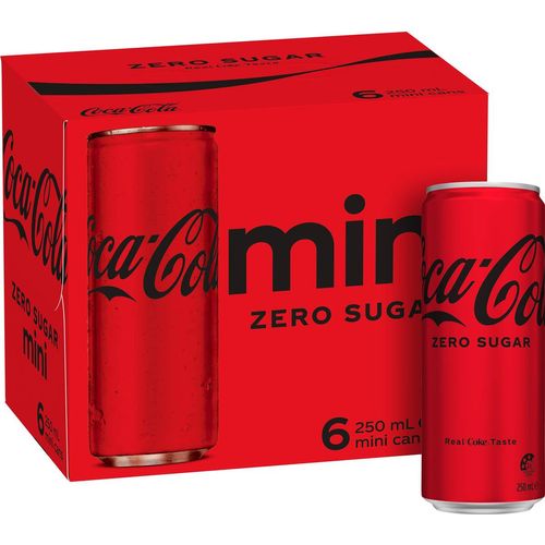 Coca Cola Zero Sugar Mini Cans 250mL 6pk