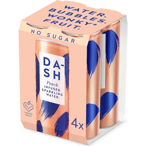 Dash Sparkling Water Peach 300ml 4pk