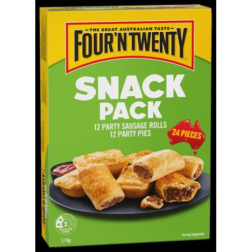 Four'n Twenty Snack Pack 12 Sausage Rolls 12  Party Pies