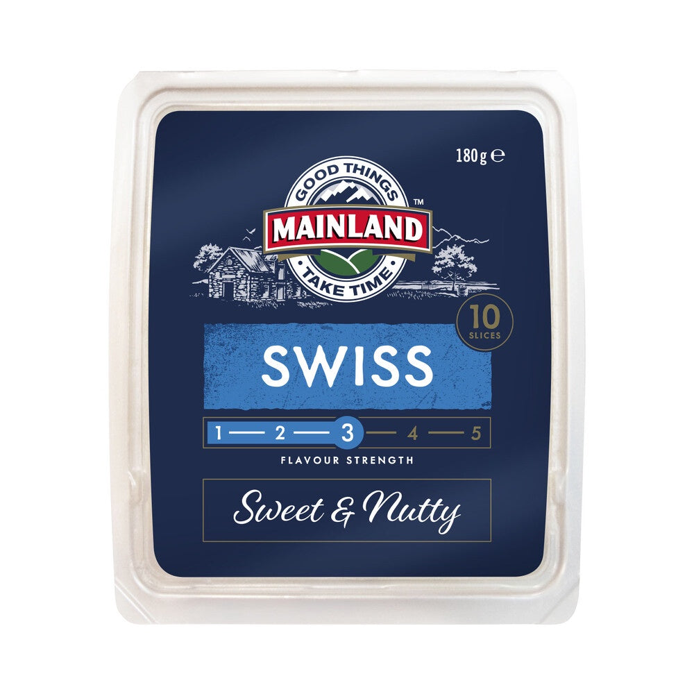 Mainland Cheese Slices Swiss 180g