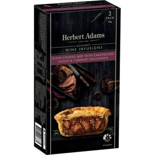 Herbert Adams Slow Cooked Beef, Caramelised Onion & Cabernet Sauvignon 2pk