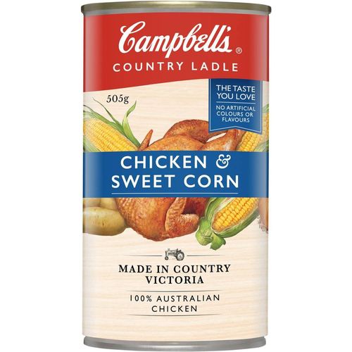 Campbells Country Ladle Chicken and Corn Soup 505g