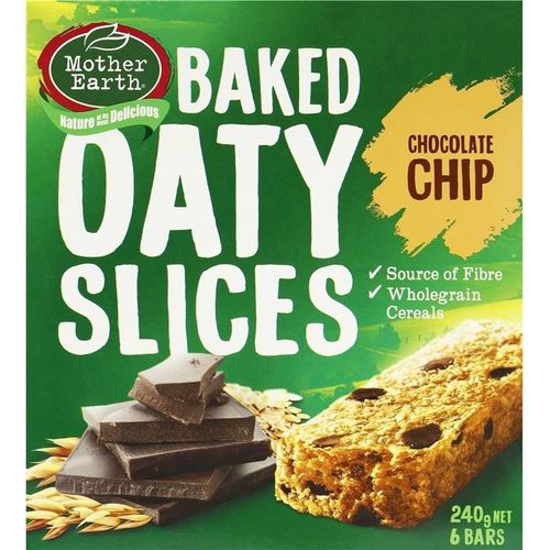 Mother Earth Chocolate Chip Oaty Slice 6 Pack 240g