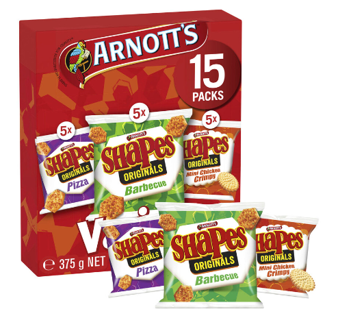 Arnott's Shapes Multipack Variety 15 Pack  375g