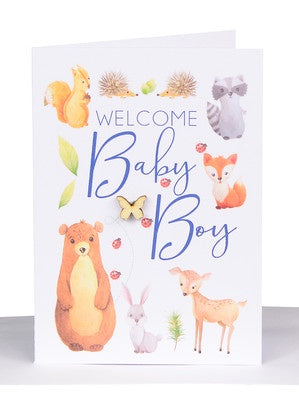 Forest Babies Baby Boy Greeting Card