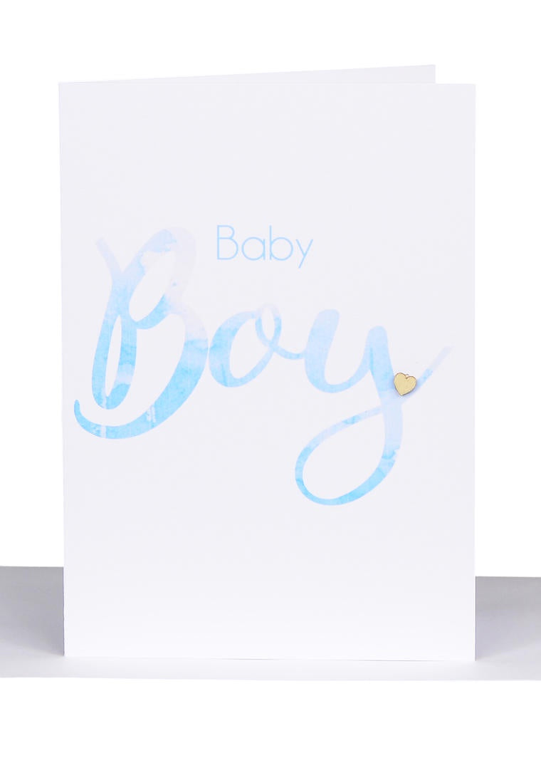 Watercolour Baby Boy Greeting Card