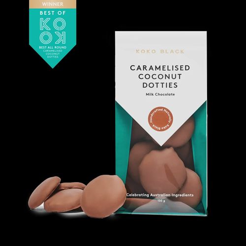 Koko Black Caramelised Coconut Dotties Milk 100g