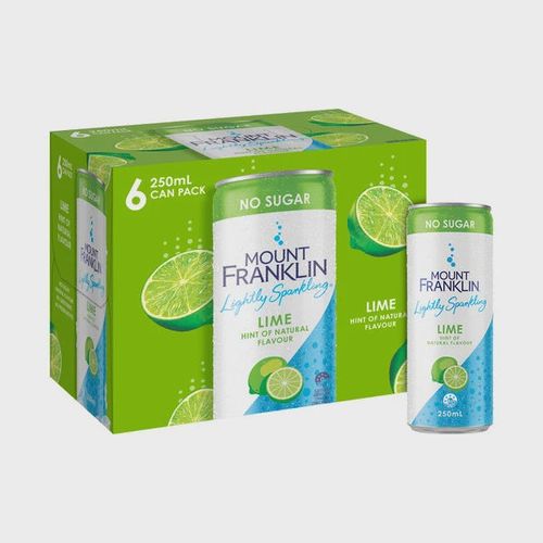 Mount Franklin Lightly Sparkling Lime 250ml 6 pack