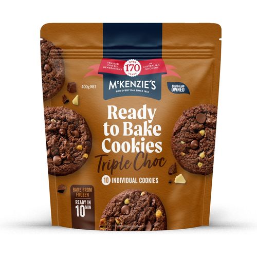 McKenzies Ready to Bake Cookies Triple Choc 400g