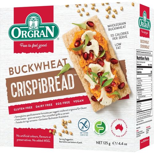 Orgran Gluten Free Buckwheat Crispbread 125G