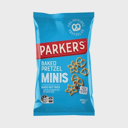 Parkers Oven Baked Wheat Mini Pretzels Twists Party Bag Share Pack 225g