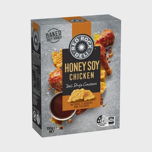 Red Rock Deli Biscuit Crackers Share Pack Honey Soy & Chicken 135G