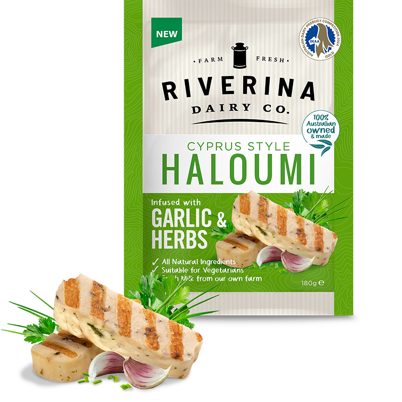 The Riverina Haloumi Garlic & Herbs 180gm