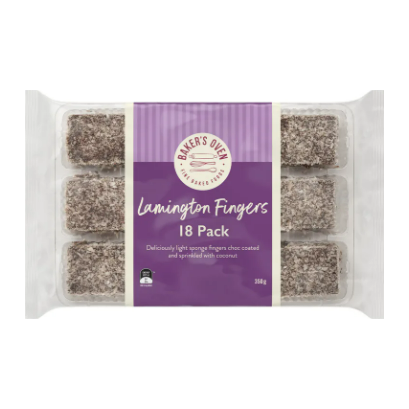 Bakers Oven Lamington Fingers 18pk 350g