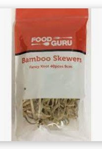 Food Guru Bamboo Skewer 25cm 100 pkt