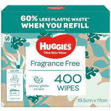 Huggies Thick Baby Wipes Fragrance Free 400pk