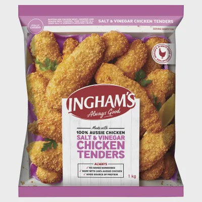 Inghams Salt & Vinegar Chicken Tenders 1Kg