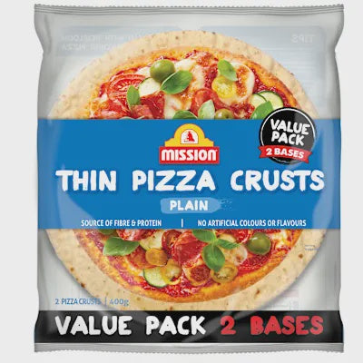 Mission Pizza Crust Plain 400g 2pk