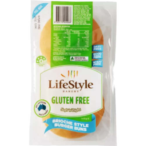 Lifestyle Brioche Bun GF 2pk 140gm