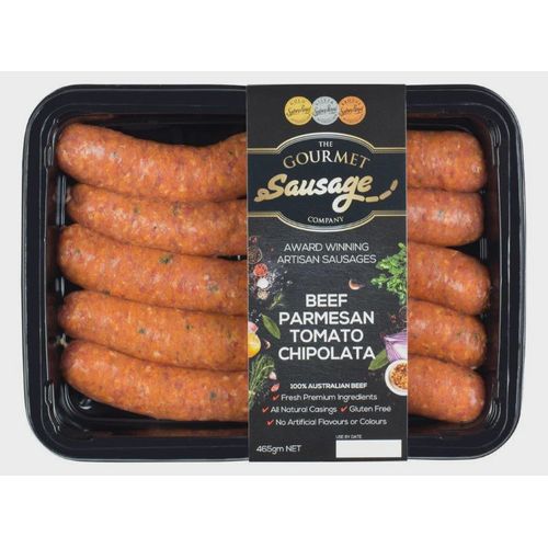 The Gourmet Sausage Co Beef Parmesan Tomato Chipolatas 465g