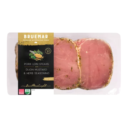 Bruemar Pork Loin Steaks with Herb & Mustard 400g