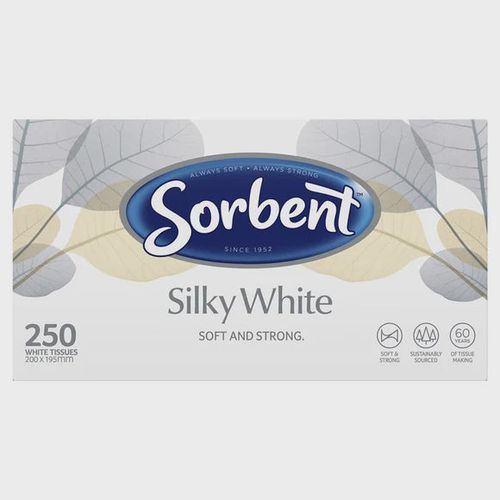 Sorbent Silky White Tissues 250pk