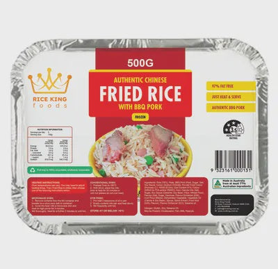 Rice King Foods Authentic Chinese Fried Rice w BBQ Pork 500g