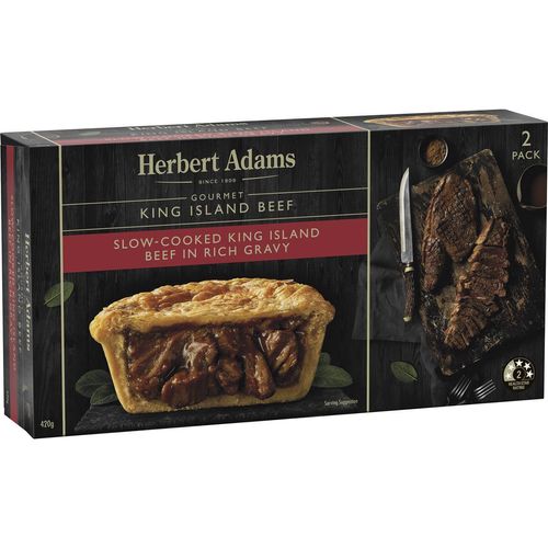 Herbert Adams Pies King Island Beef 2pk