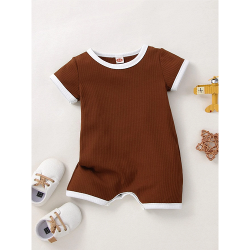 Baby Romper Short Sleeve Coffee Size Newborn