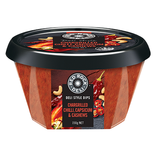 Red Rock Deli Chargrilled Chilli, Capsicum & Cashews Dip 150g