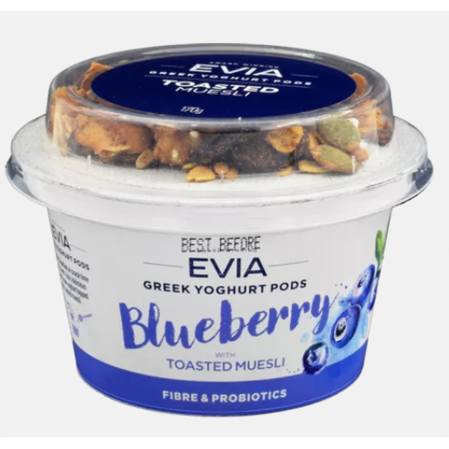 Evia Greek Blueberry Yoghurt Pod with Muesli