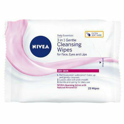 Nivea Daily Essential Wipes Gentle 25pk