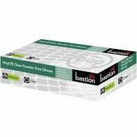 Bastion Gloves Vinyl Powder Free Clear Medium 100 Pk