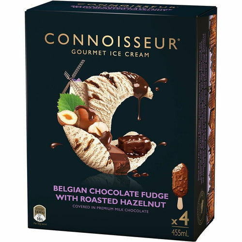 Connoisseur Belgian Choc Fudge Roasted Hazelnut 4 Pk