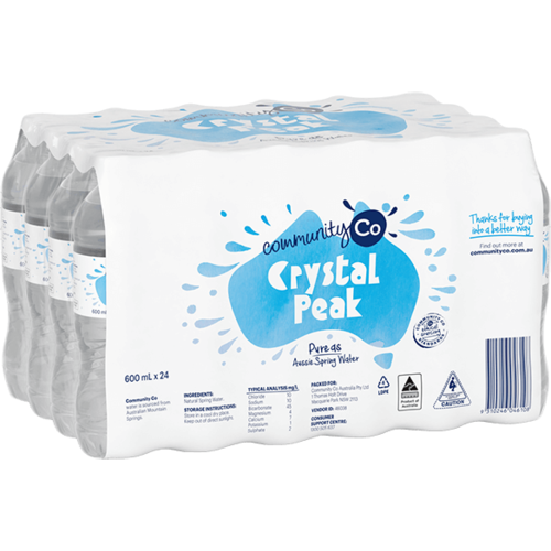 Community Co Crystal Peak Natural Spring Water 24X600Ml