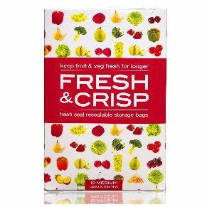 Fresh & Crisp Resealable Storage Bags- 10 Medium 315 X 300 Mm