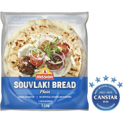 Mission Souvlaki Bread Plain 320g