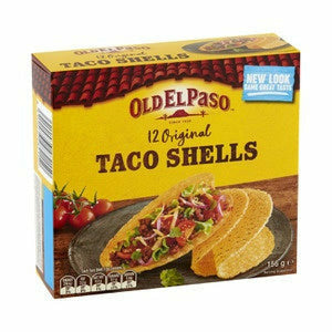 Old El Paso Taco Shells  Original 156G 12 pack