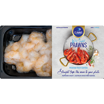 Clamms Australian Wild-Caught Prawns 250g