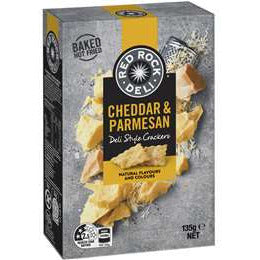 Red Rock Deli Cheddar & Parmesan Crackers 135gm