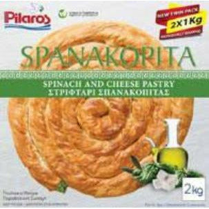 Pilaros Spanakopita Spinach & Cheese Pastry 2 x 1kg